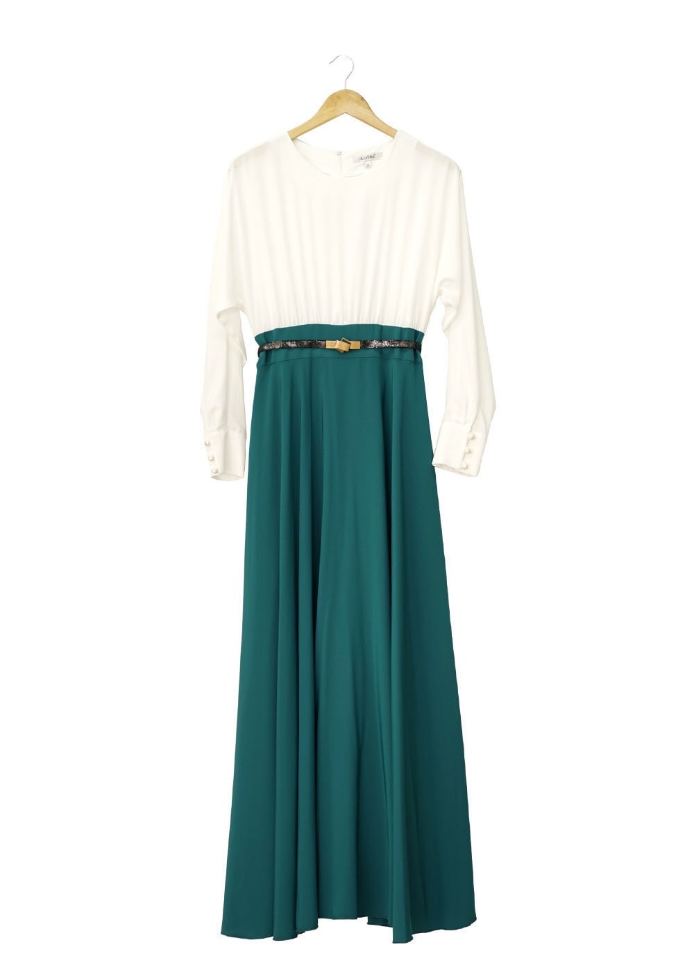 Tesettür giyim MAVİ TESETTÜR ELBİSE 4504 