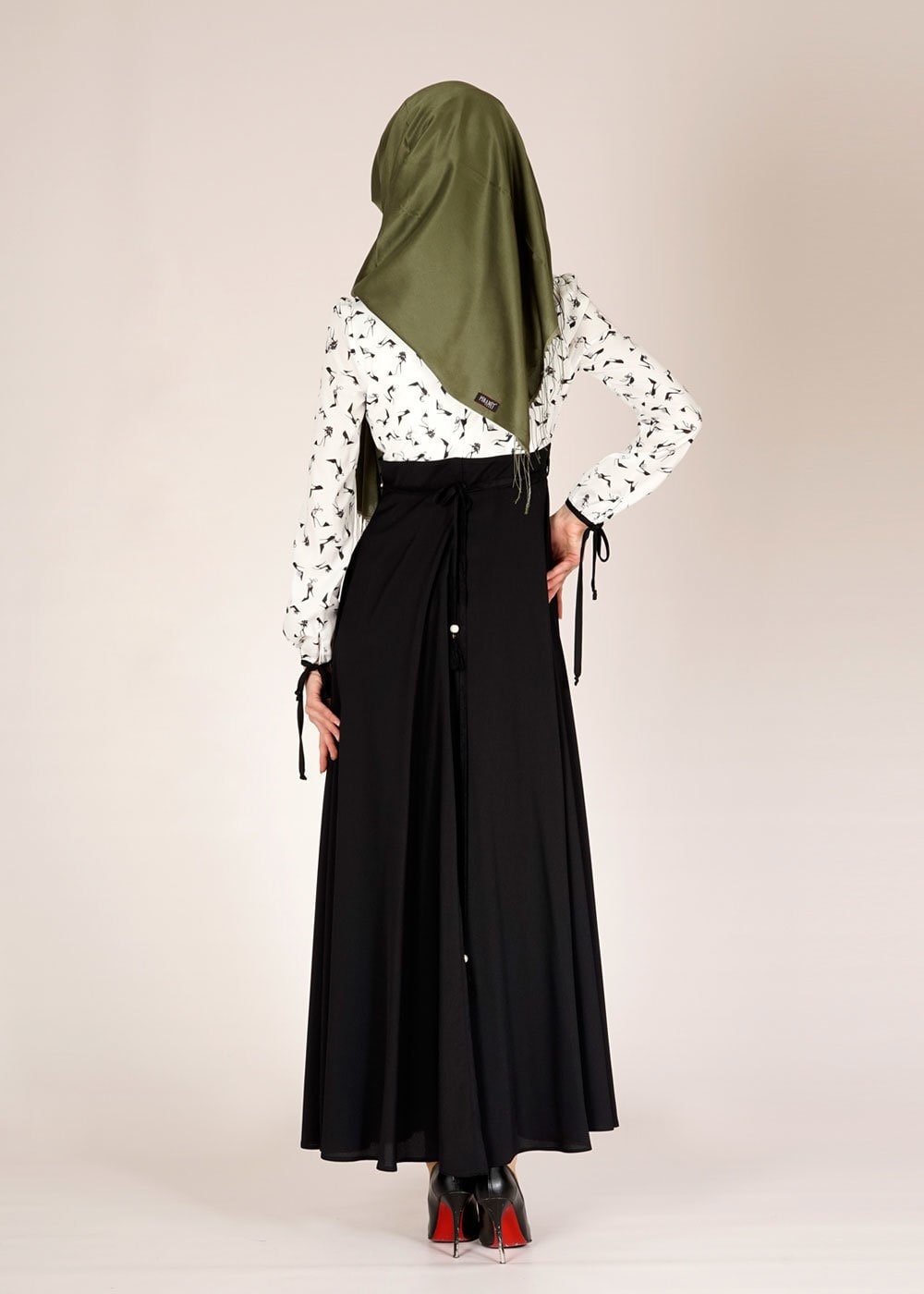 Tesettür giyim BEJ 4615 Rosa 8314 Tesettür Elbise