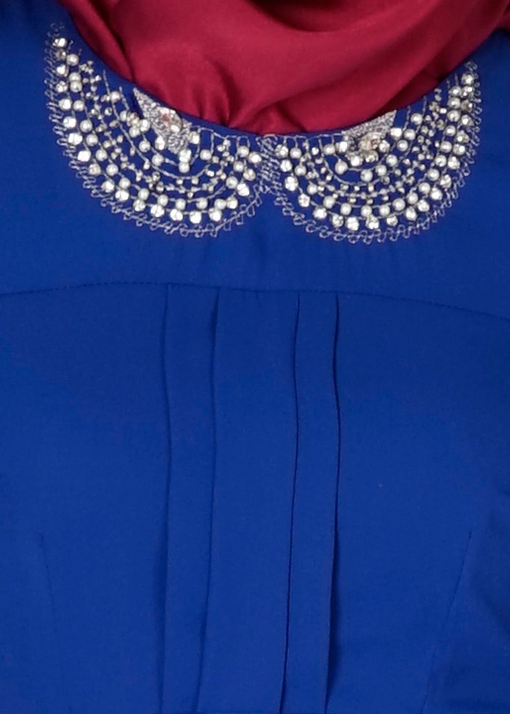 Tesettür giyim LACİVERT 4664 Mango Crep Tesettür Elbise