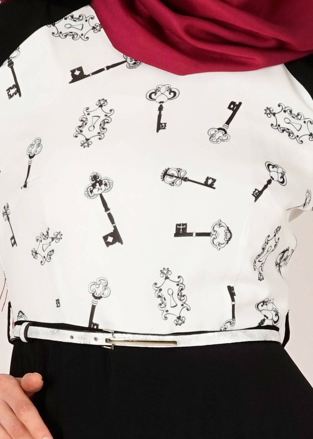 Tesettür giyim BEJ 4701 Rosa 8291 Tesettür Elbise