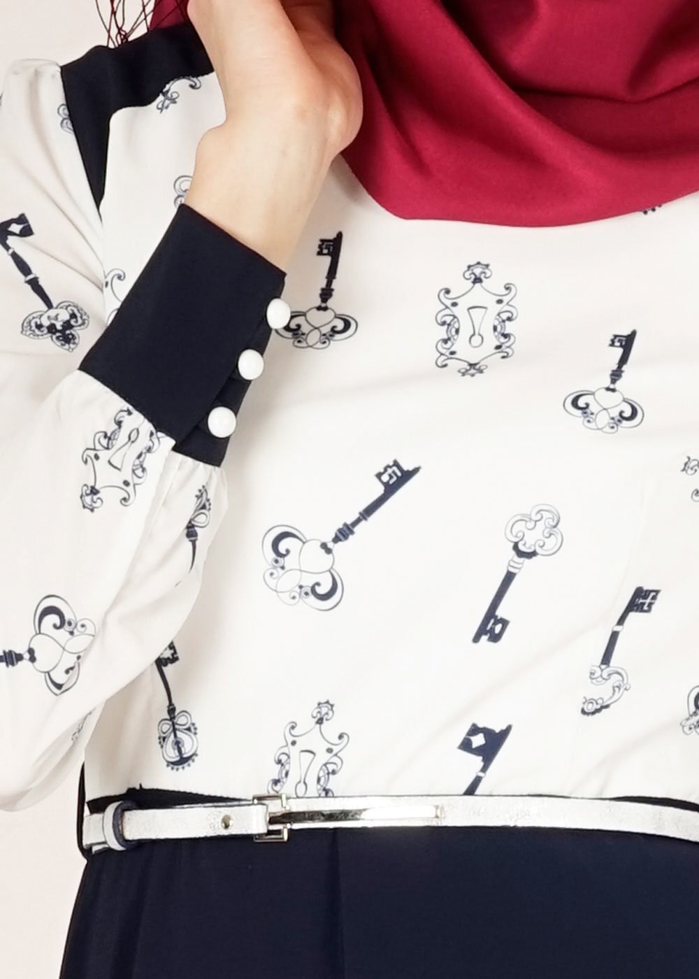 Tesettür giyim BEJ 4701 Rosa 8291 Tesettür Elbise