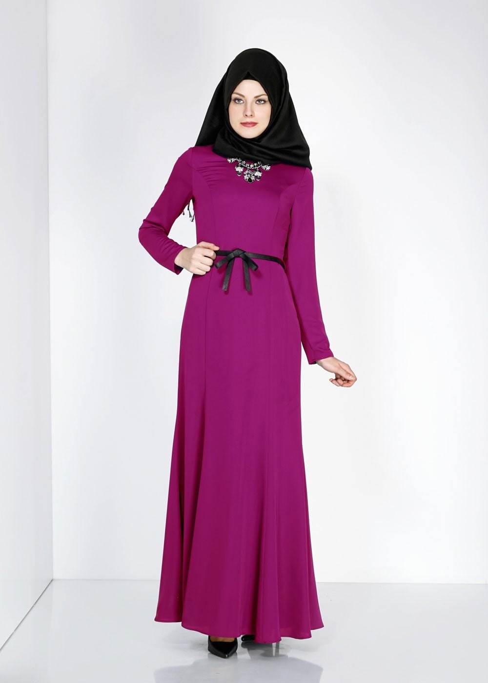 Tesettür giyim MOR 4748 Nepal Tesettür Elbise