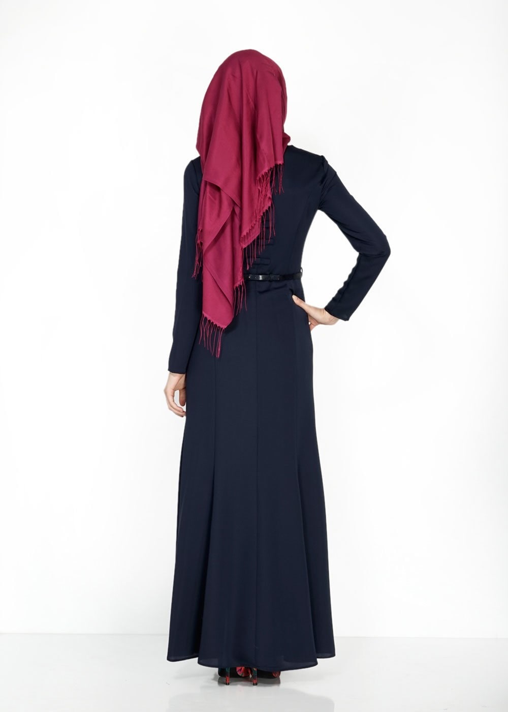 Tesettür giyim LACİVERT 4748 Nepal Tesettür Elbise