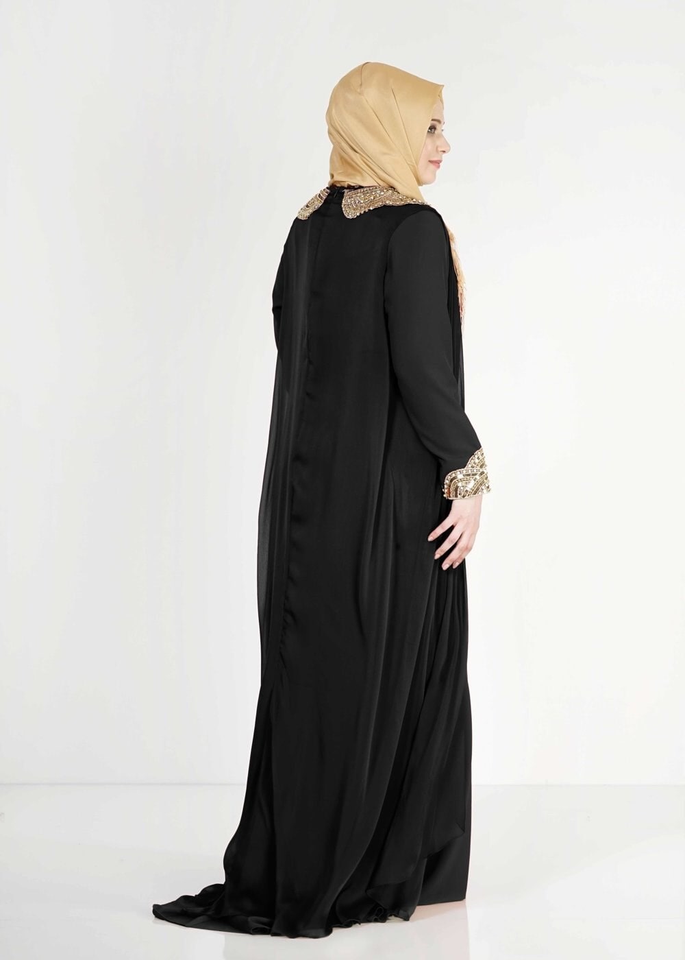Hijab clothing BLACK 5109 Camila 2 li Tesettür Abiye