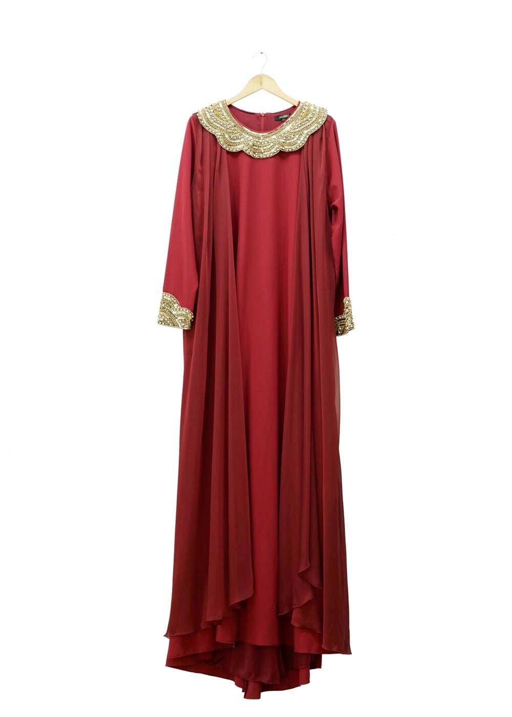 Tesettür giyim BORDO 5109 Camila 2 li Tesettür Abiye