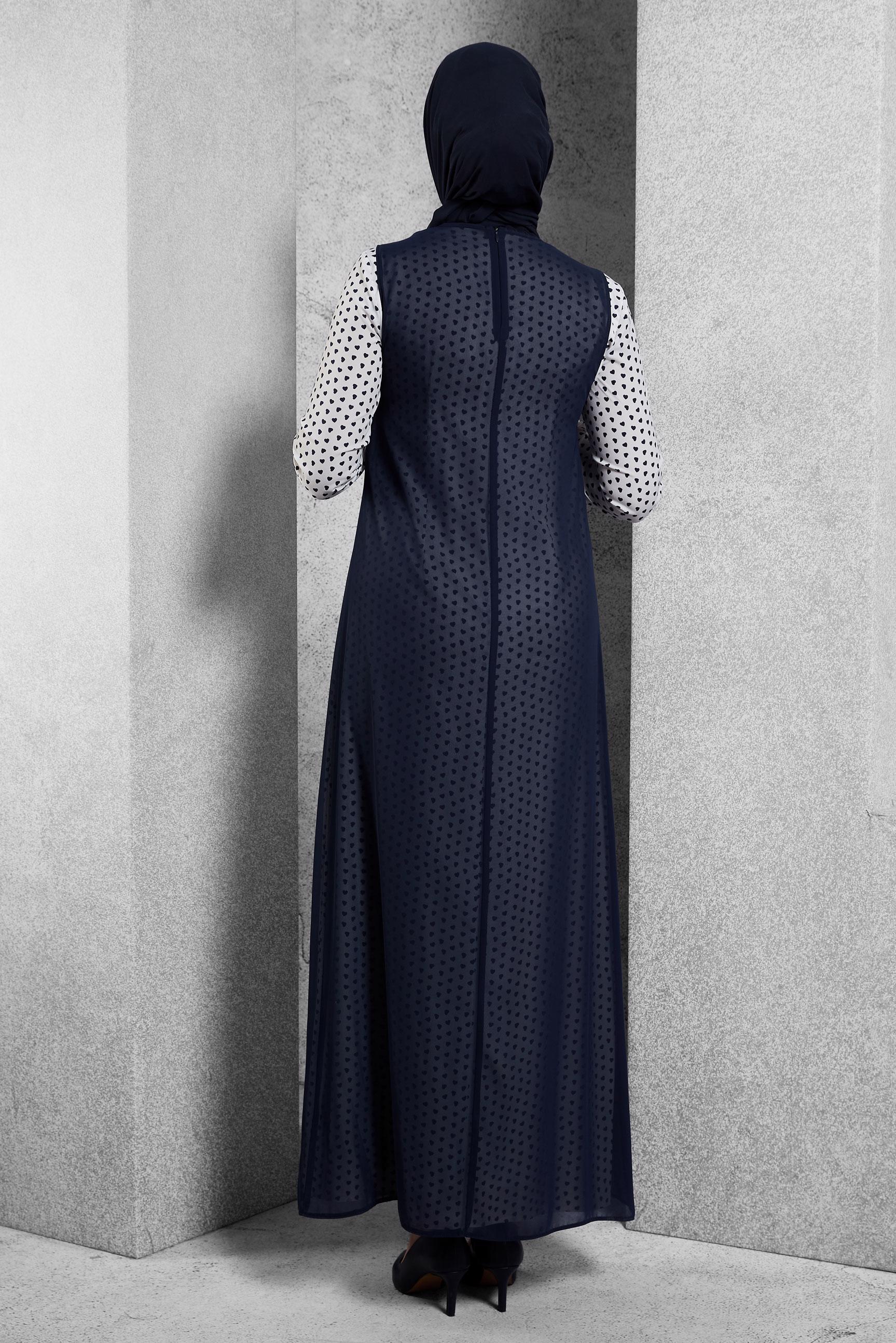 Tesettür giyim BEJ İKİLİ ELBİSELİ TAKIM 4955-1