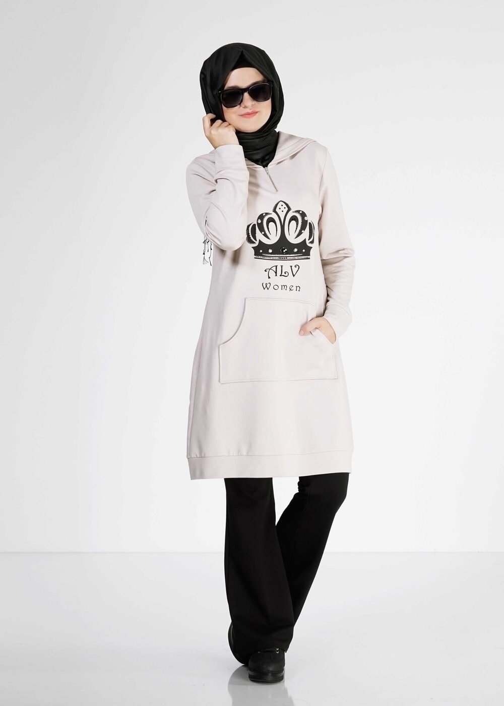 Tesettür giyim BEJ 4688 Hilda 2Li Eşofman Tk.