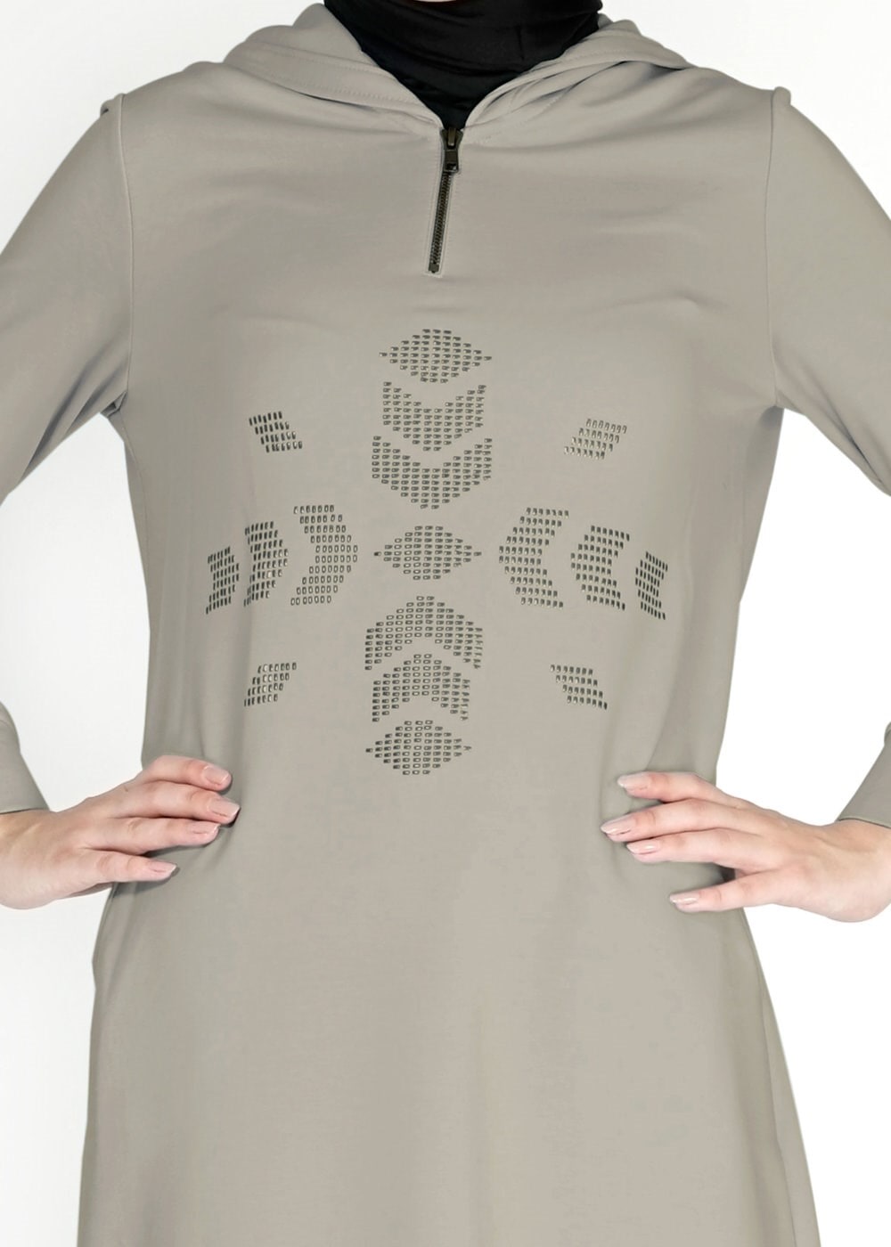 Tesettür giyim HAKİ 4752 Hilda Eşofman Tesettür Tunik