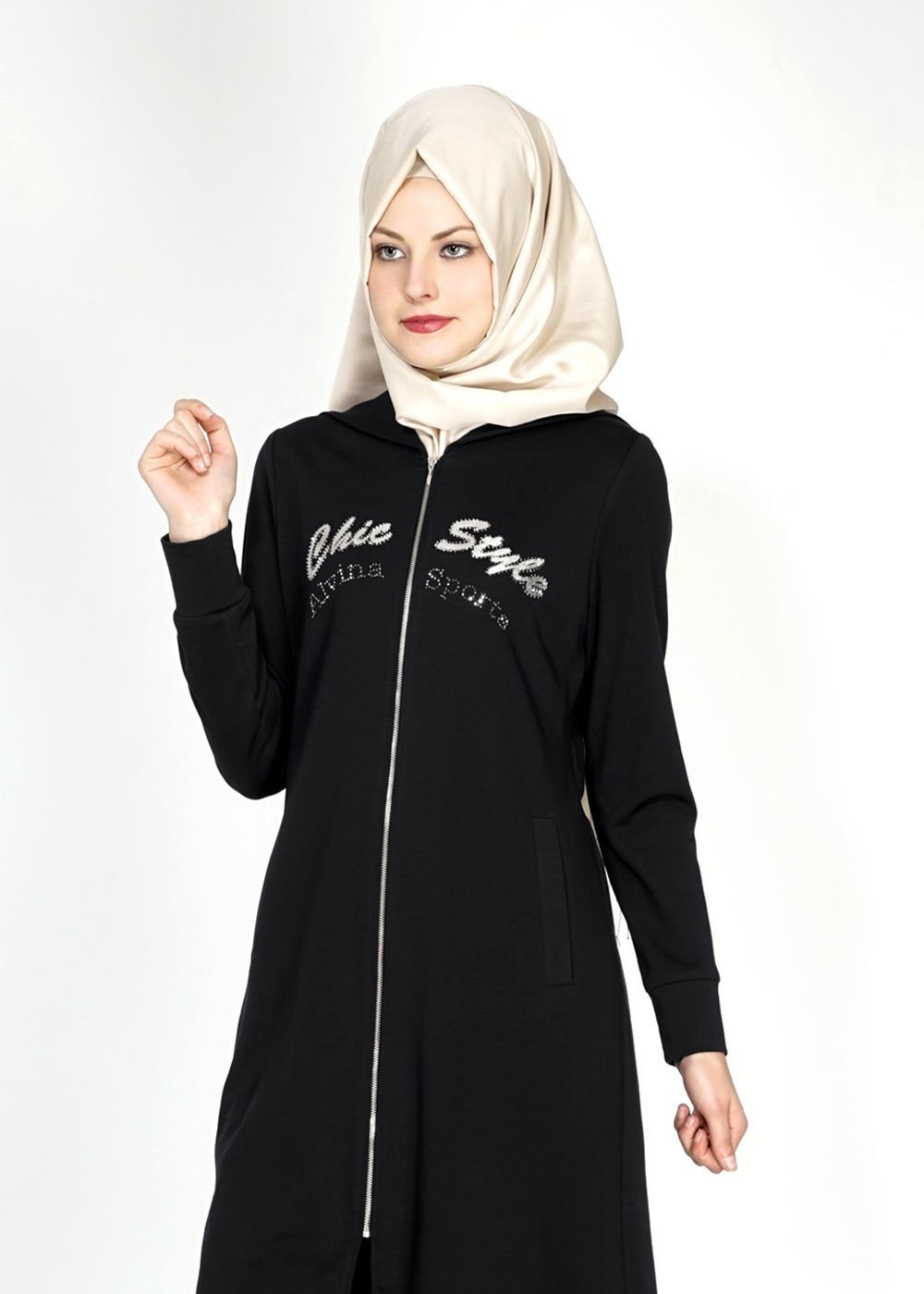 Tesettür giyim SİYAH 4755 Hilda Eşofman Takım