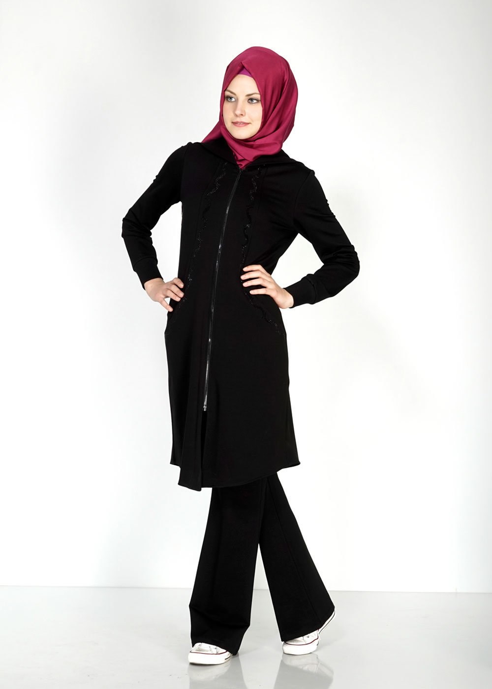 Tesettür giyim SİYAH 4756 Hilda Eşofman Takım