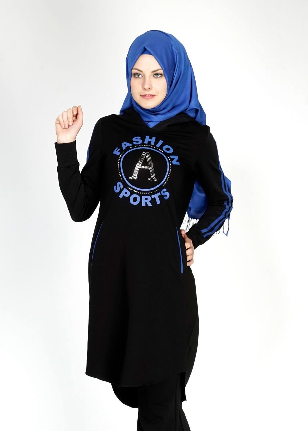 Tesettür giyim SİYAH 4784 Hilda Eşofman Takım