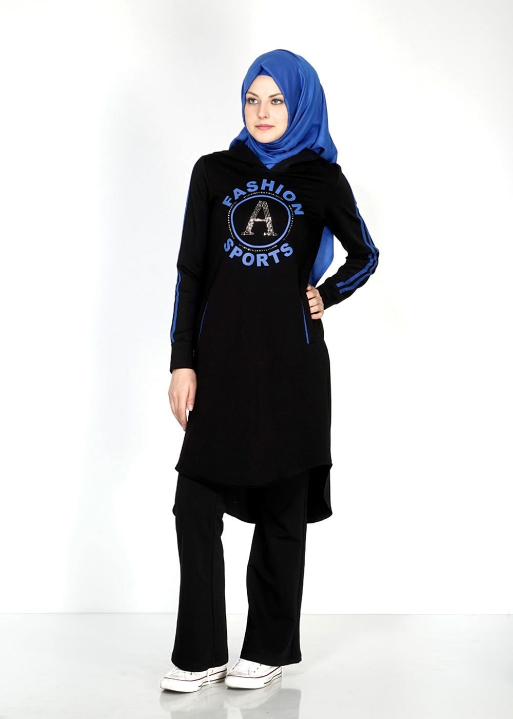 Tesettür giyim SİYAH 4784 Hilda Eşofman Takım