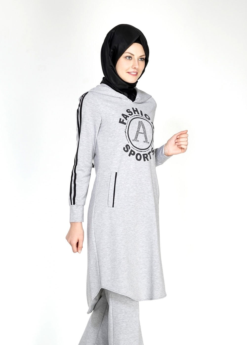 Tesettür giyim GRİ 4784 Hilda Eşofman Takım