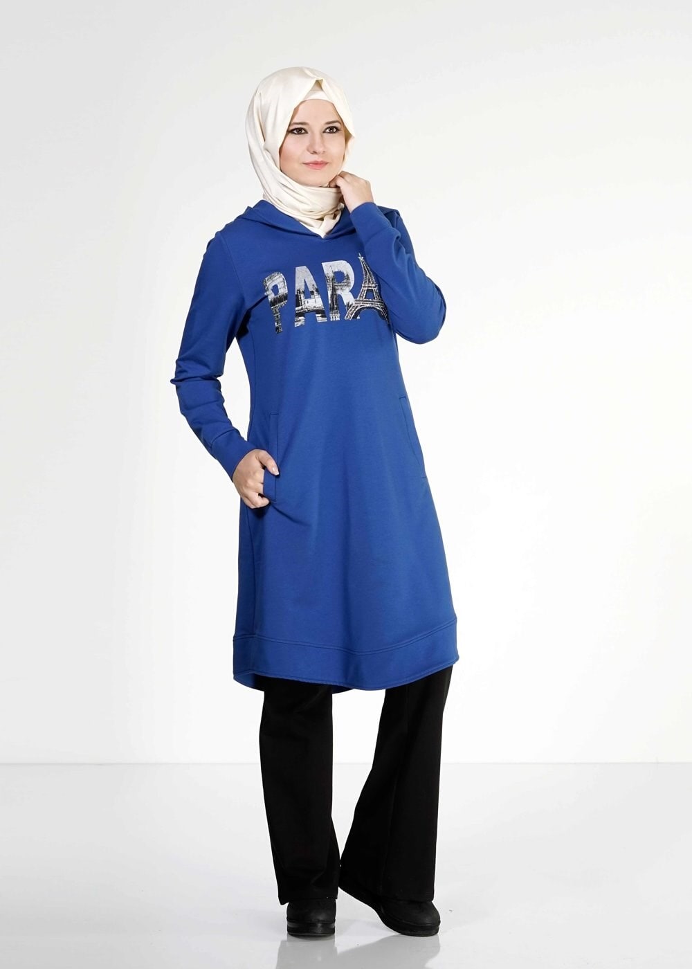 Tesettür giyim LACİVERT 4819 Hilda Eşofman Tunik