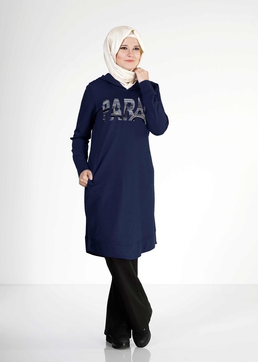 Tesettür giyim LACİVERT 4819 Hilda Eşofman Tunik