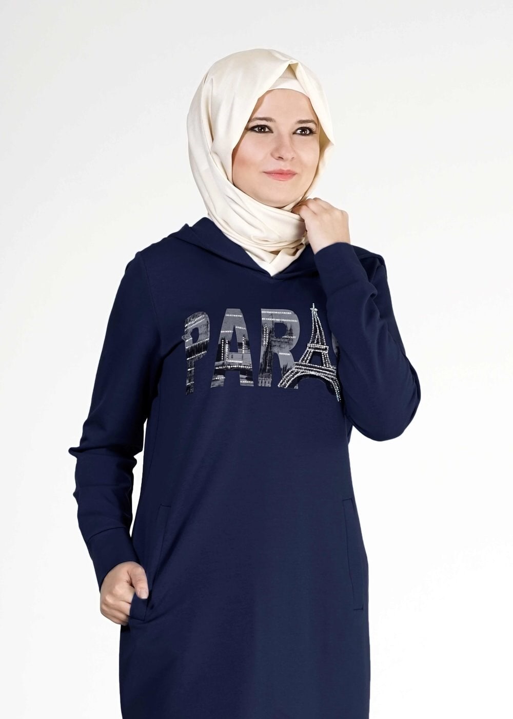 Tesettür giyim LACİVERT 4819 Hilda Eşofman Tunik