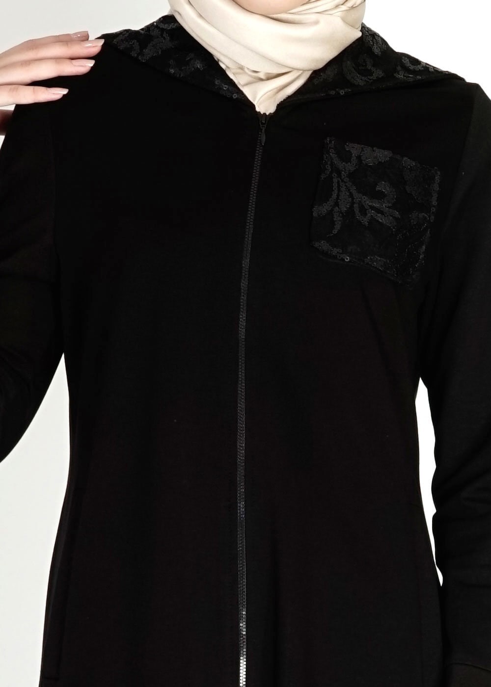 Tesettür giyim SİYAH 4821 Hilda Eşofman Tunik