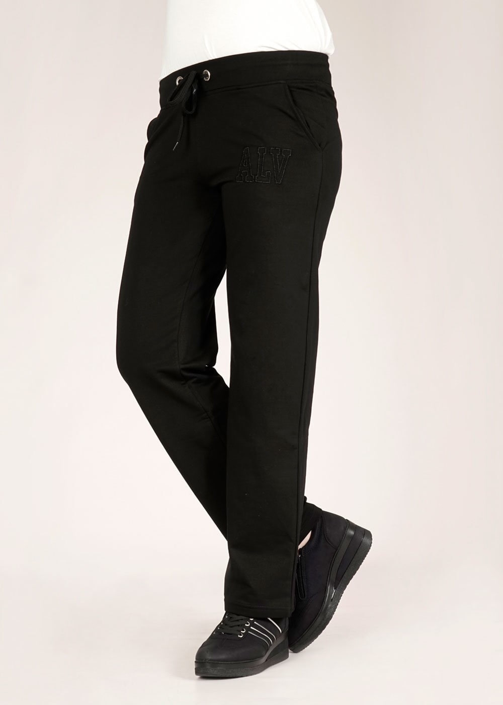 Tesettür giyim SİYAH BELİ BAĞCIKLI EŞOFMAN ALTI 7865