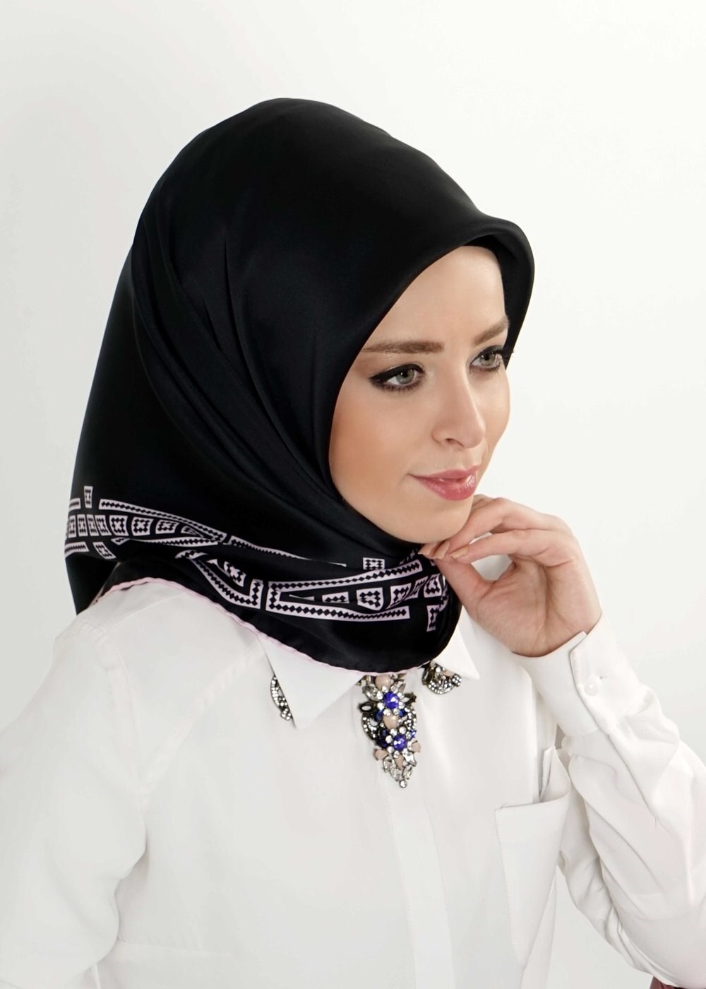 Tesettür giyim SİYAH 3381 Alvina Eşarp