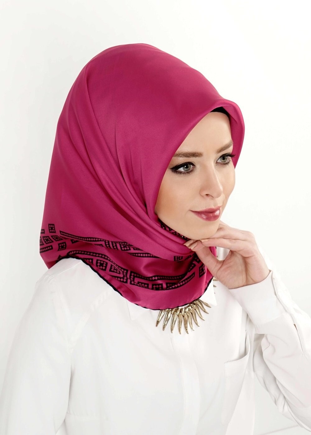 Tesettür giyim FUŞYA 3381 Alvina Eşarp