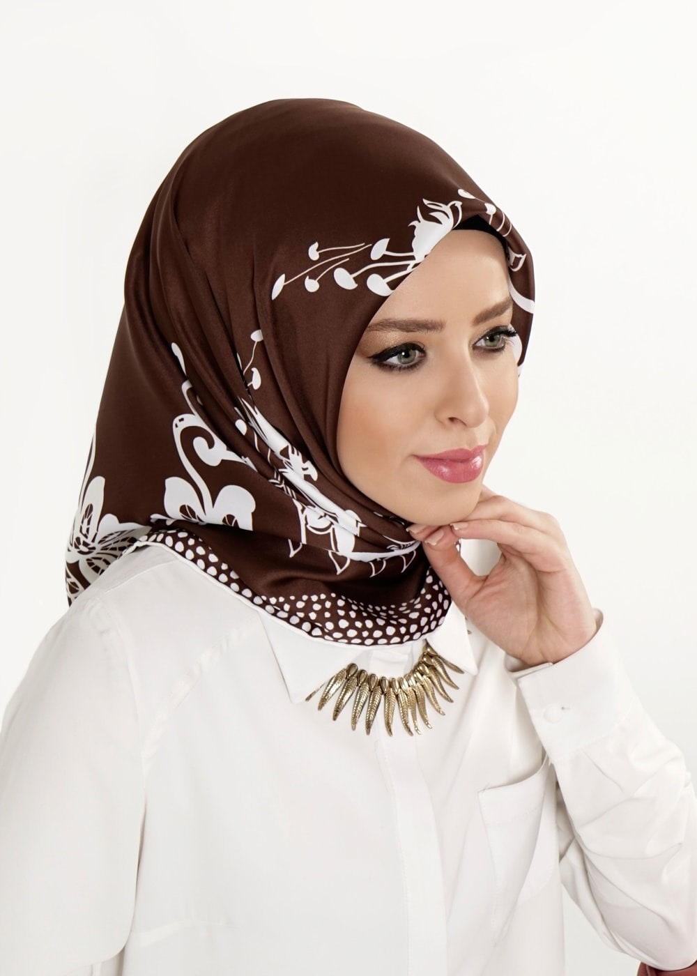 Tesettür giyim KAHVE 3382 Alvina Eşarp