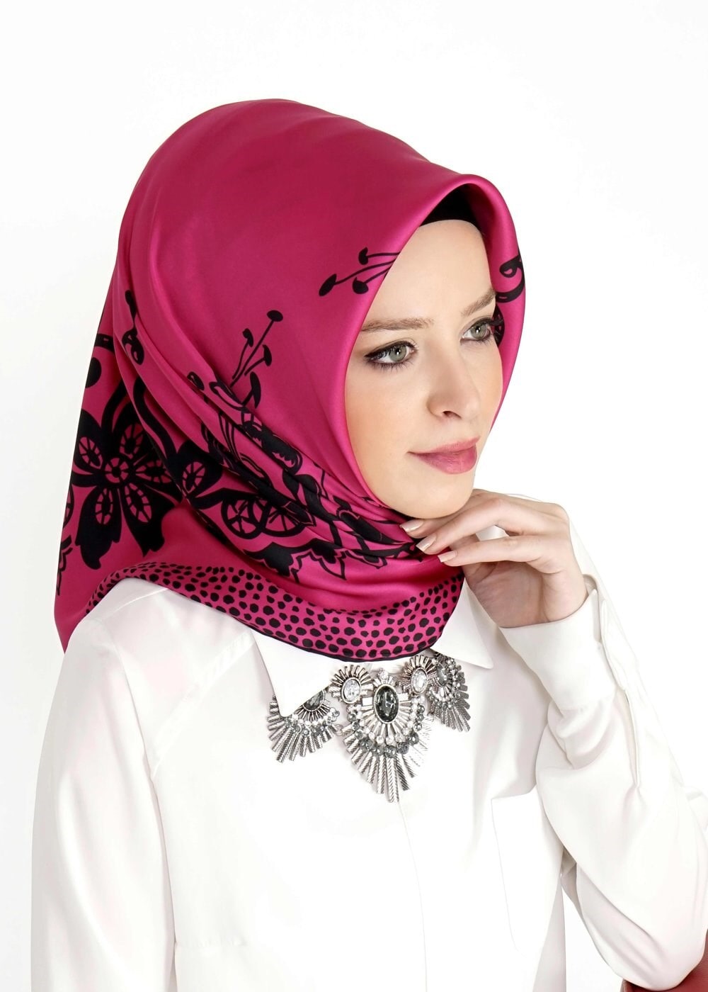 Tesettür giyim FUŞYA 3382 Alvina Eşarp