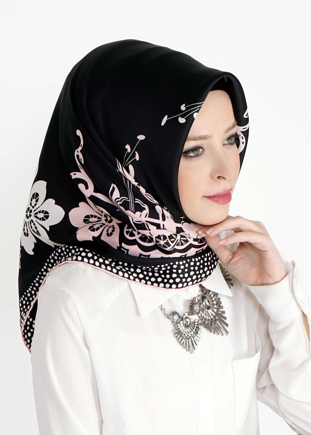 Tesettür giyim SİYAH 3382 Alvina Eşarp