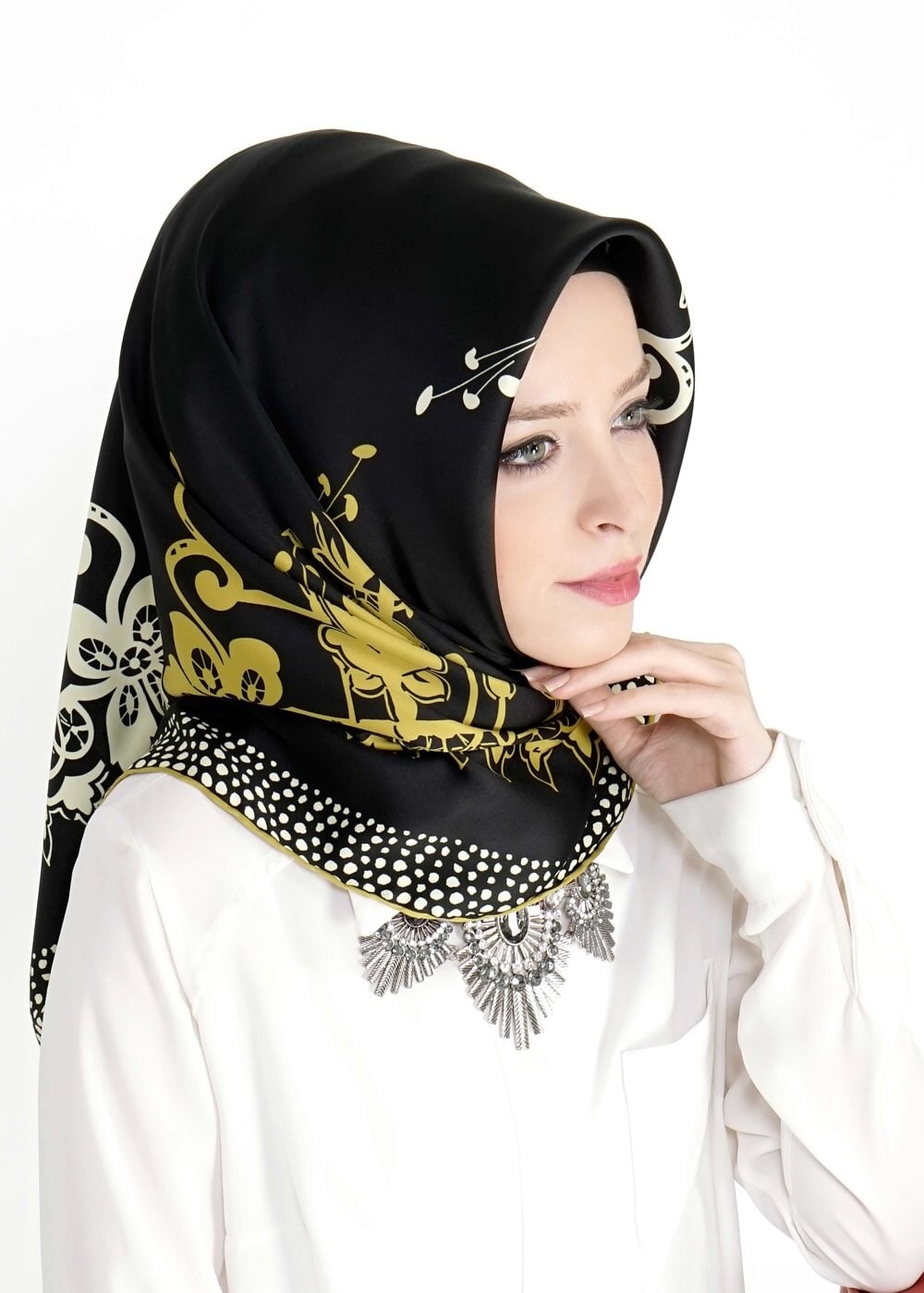 Tesettür giyim SİYAH 3382 Alvina Eşarp