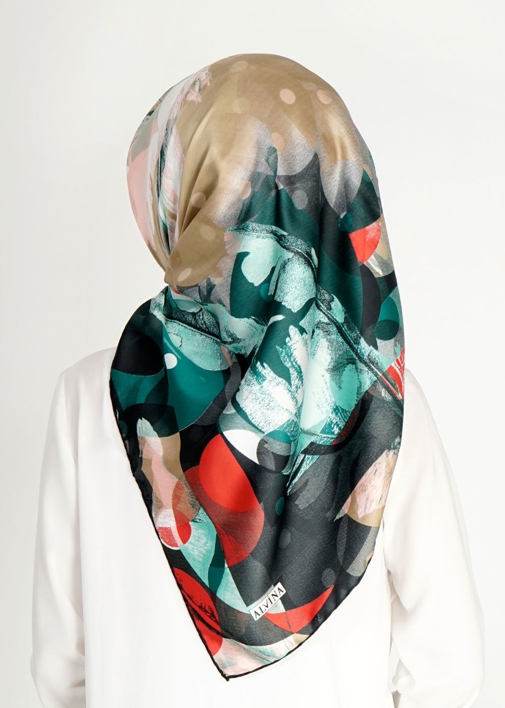 Tesettür giyim SİYAH 10994 Alvina Desenli Eşarp