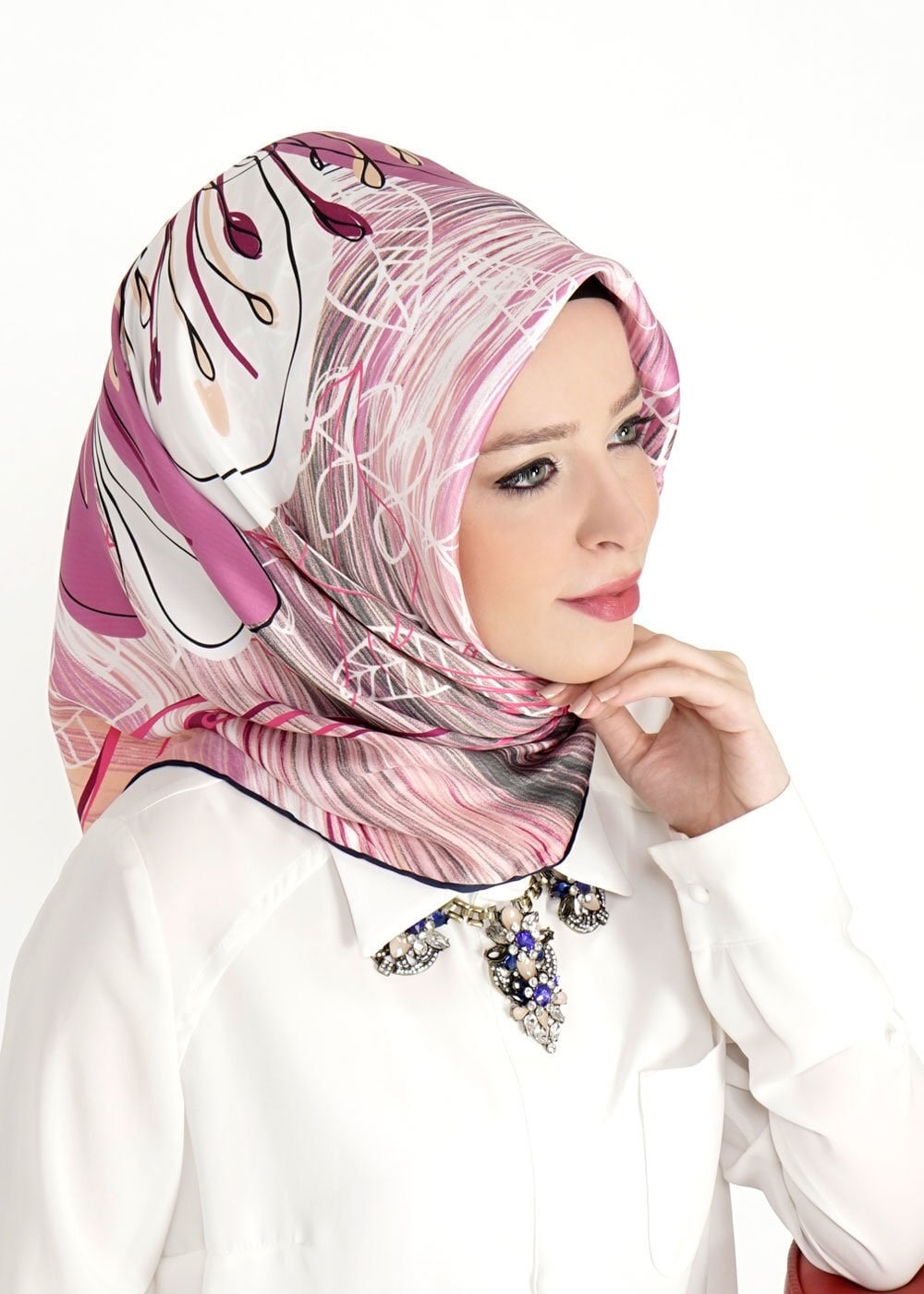 Tesettür giyim FUŞYA 10995 Alvina Eşarp