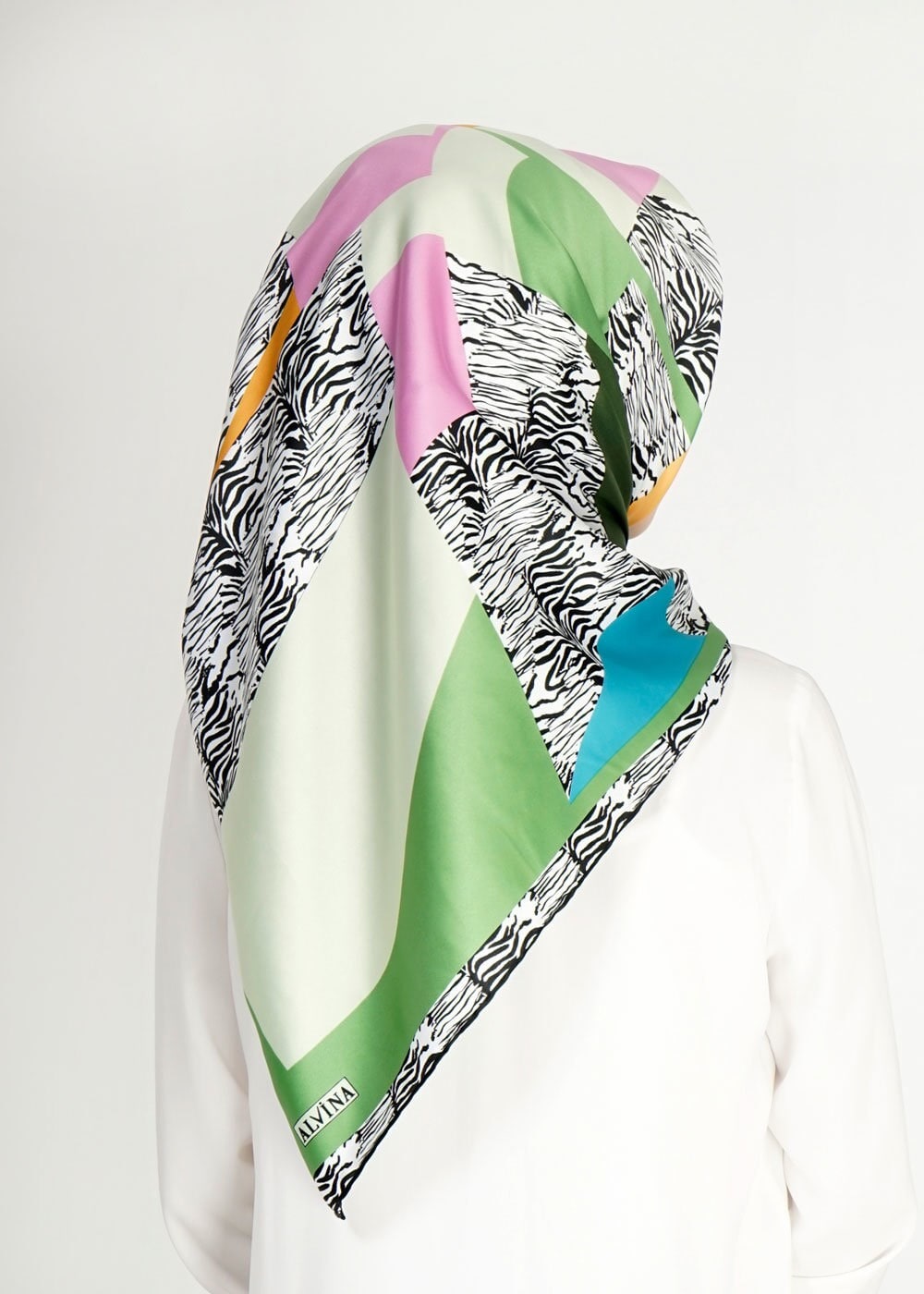 Tesettür giyim YEŞİL 11207 Alvina Desenli Eşarp