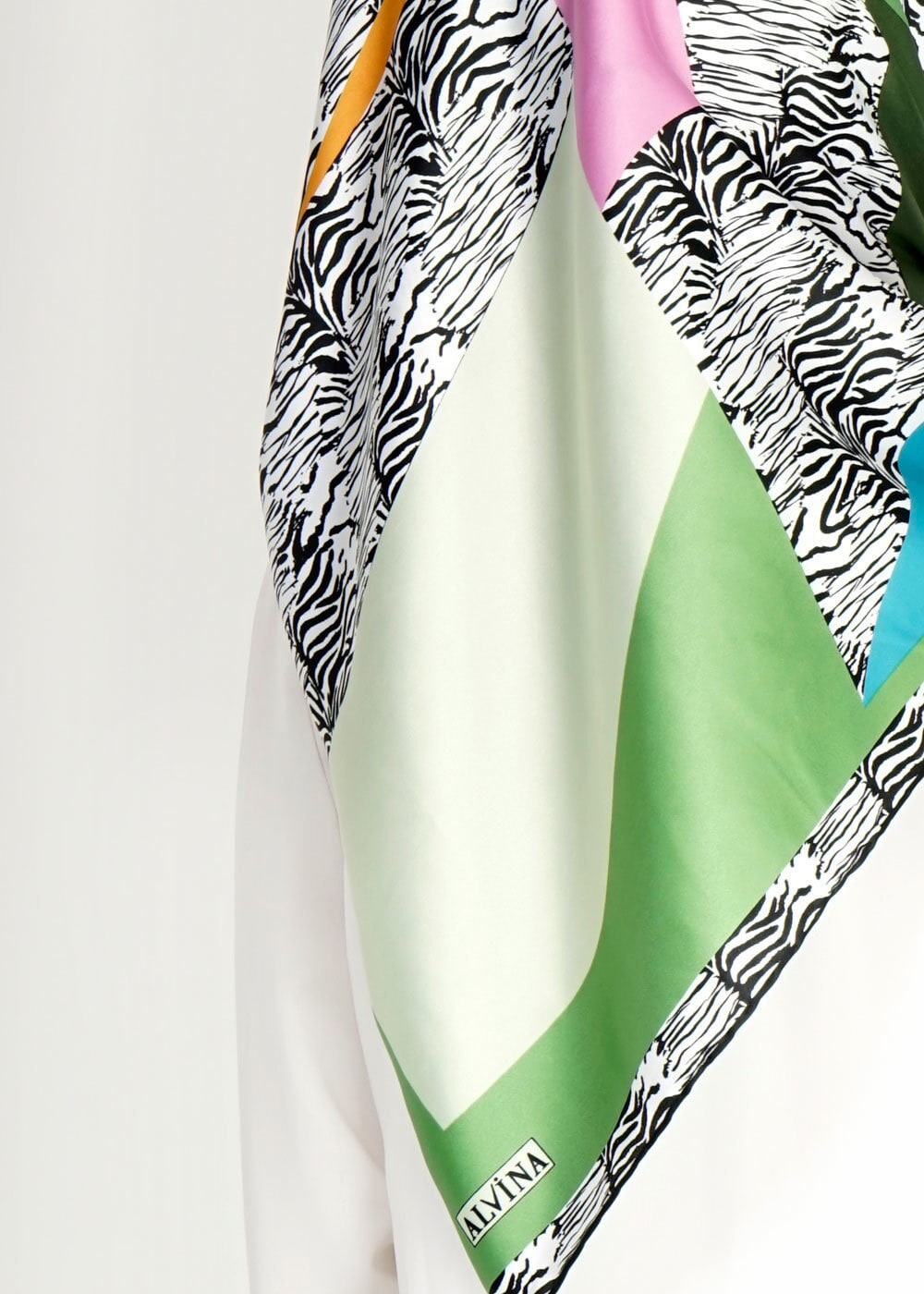 Tesettür giyim YEŞİL 11207 Alvina Desenli Eşarp