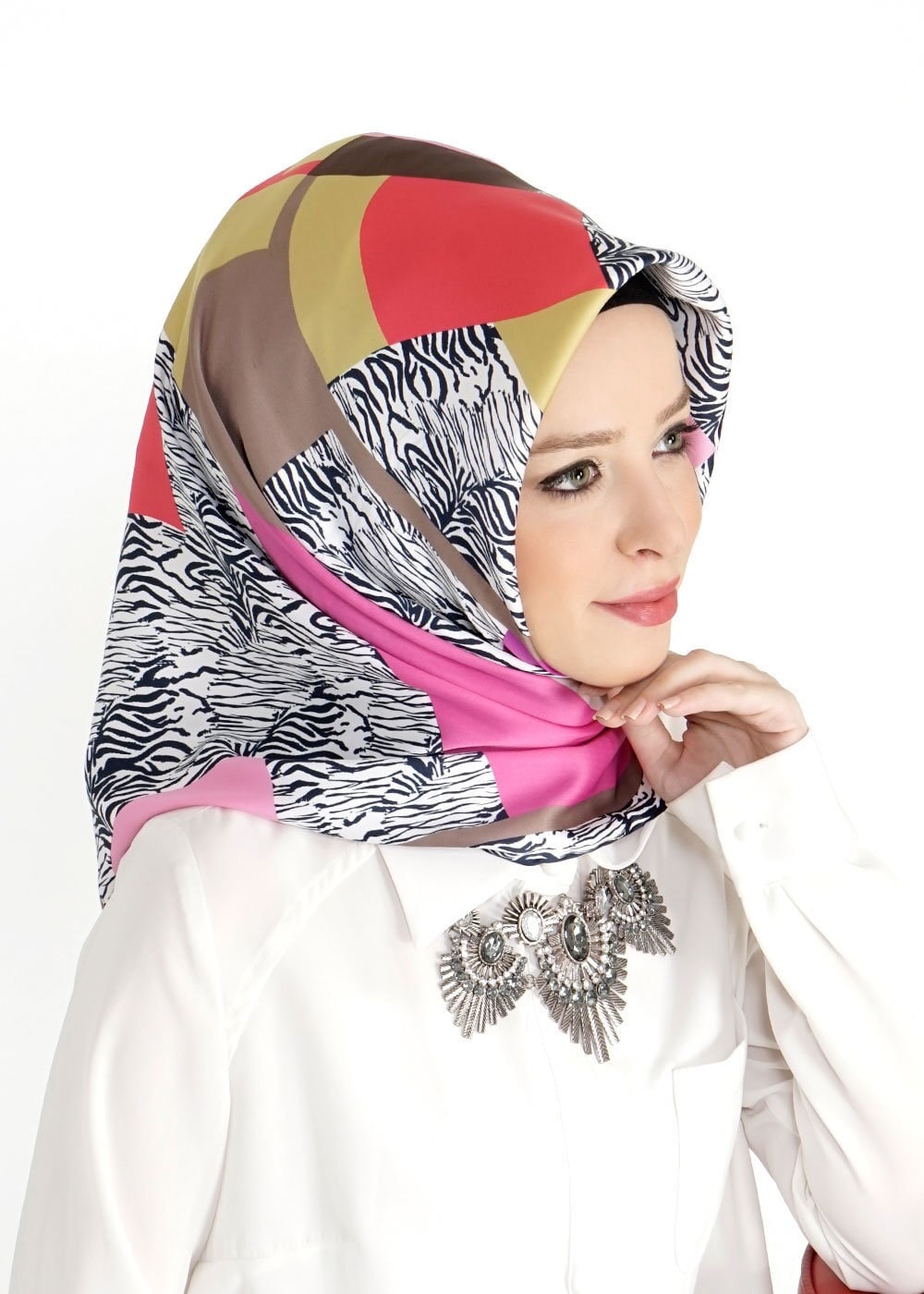 Tesettür giyim YEŞİL 11207 Alvina Desenli Eşarp