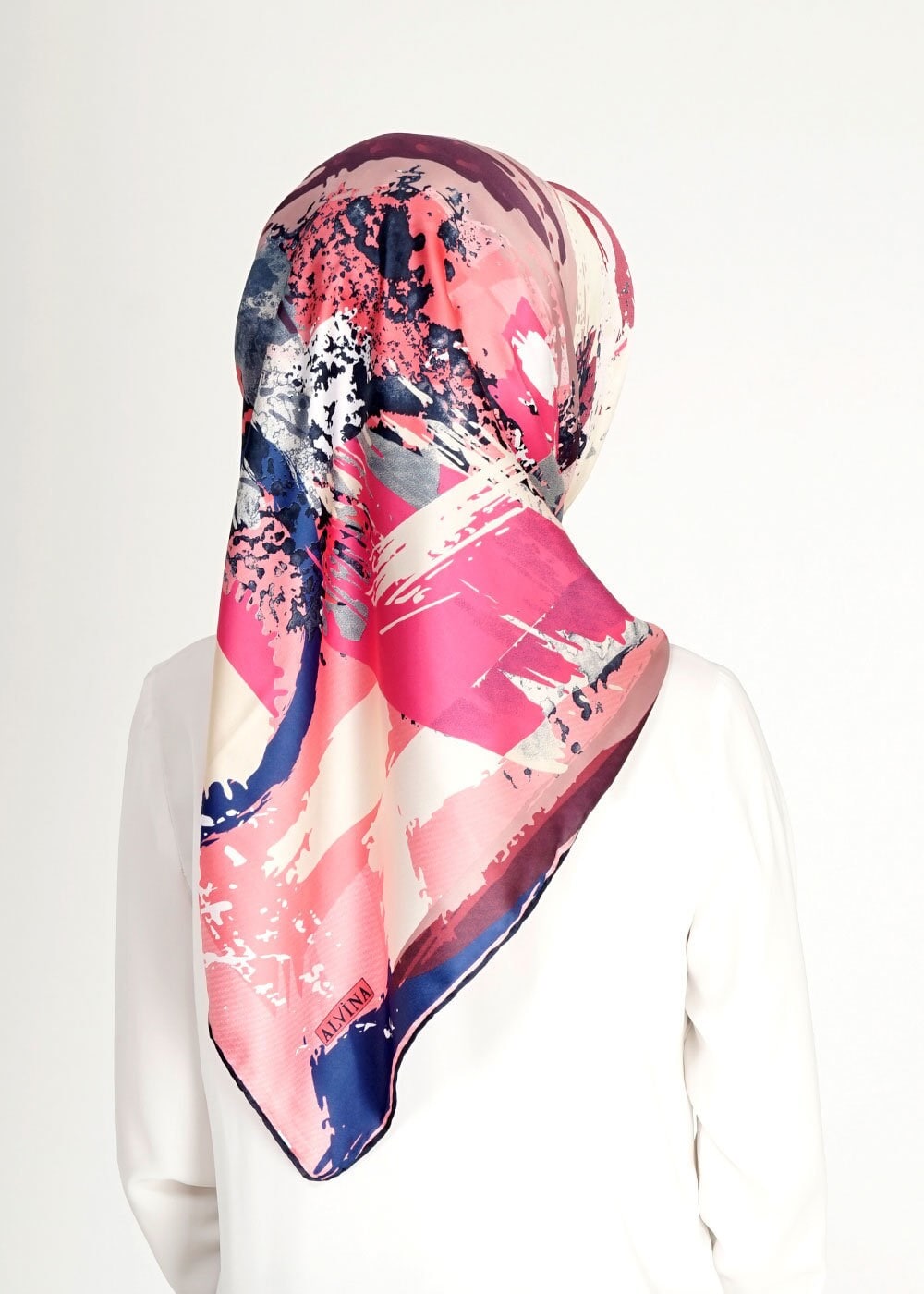 Tesettür giyim LACİVERT 11208 Alvina Desenli Eşarp