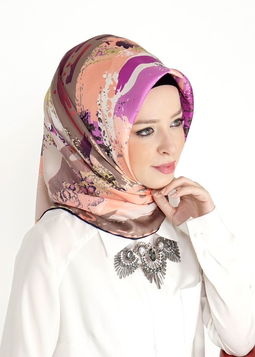 Tesettür giyim YEŞİL 11208 Alvina Desenli Eşarp