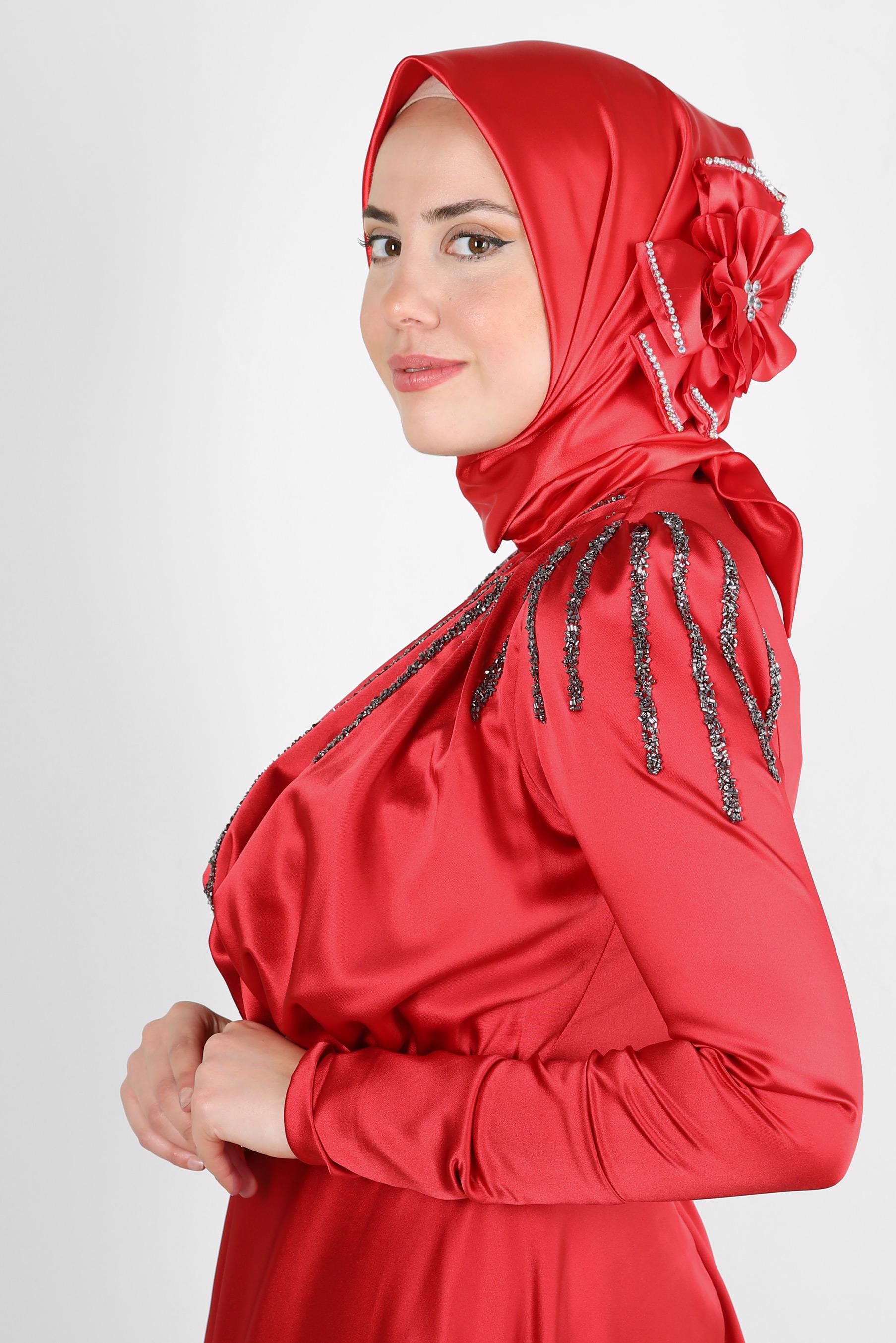 Tesettür giyim KIRMIZI 106067 ALVİNA HAZIR EŞARP