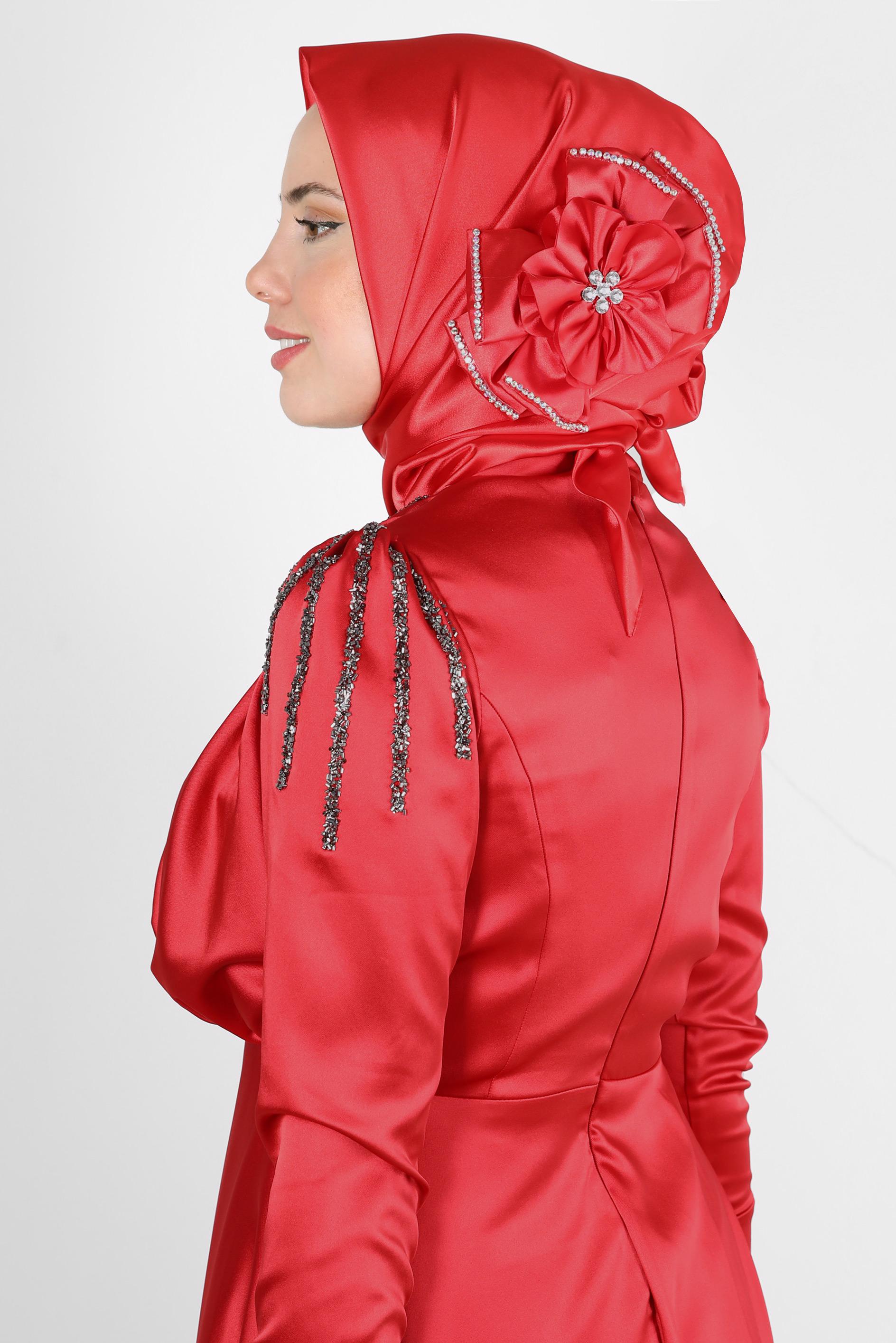 Tesettür giyim KIRMIZI 106067 ALVİNA HAZIR EŞARP