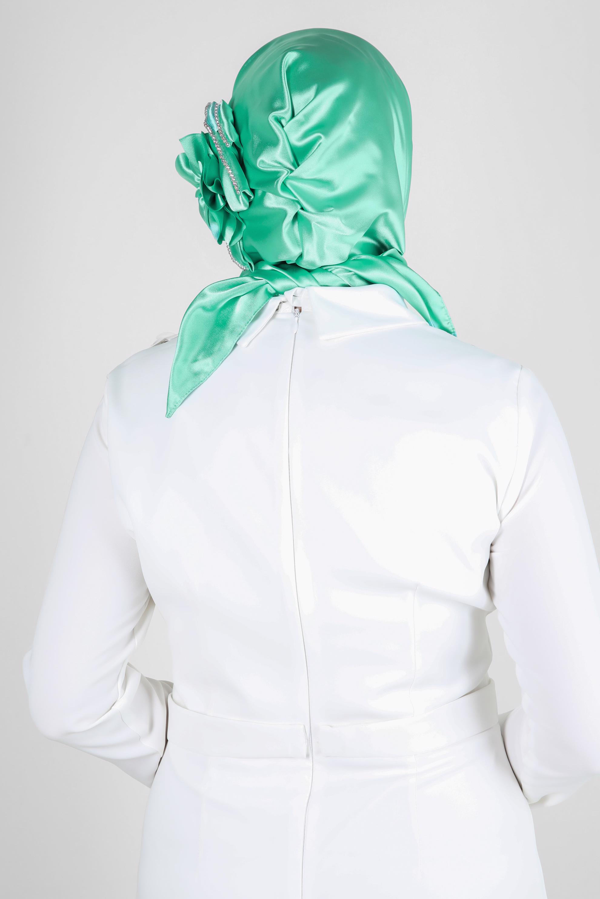 Tesettür giyim YEŞİL 106067 ALVİNA HAZIR EŞARP