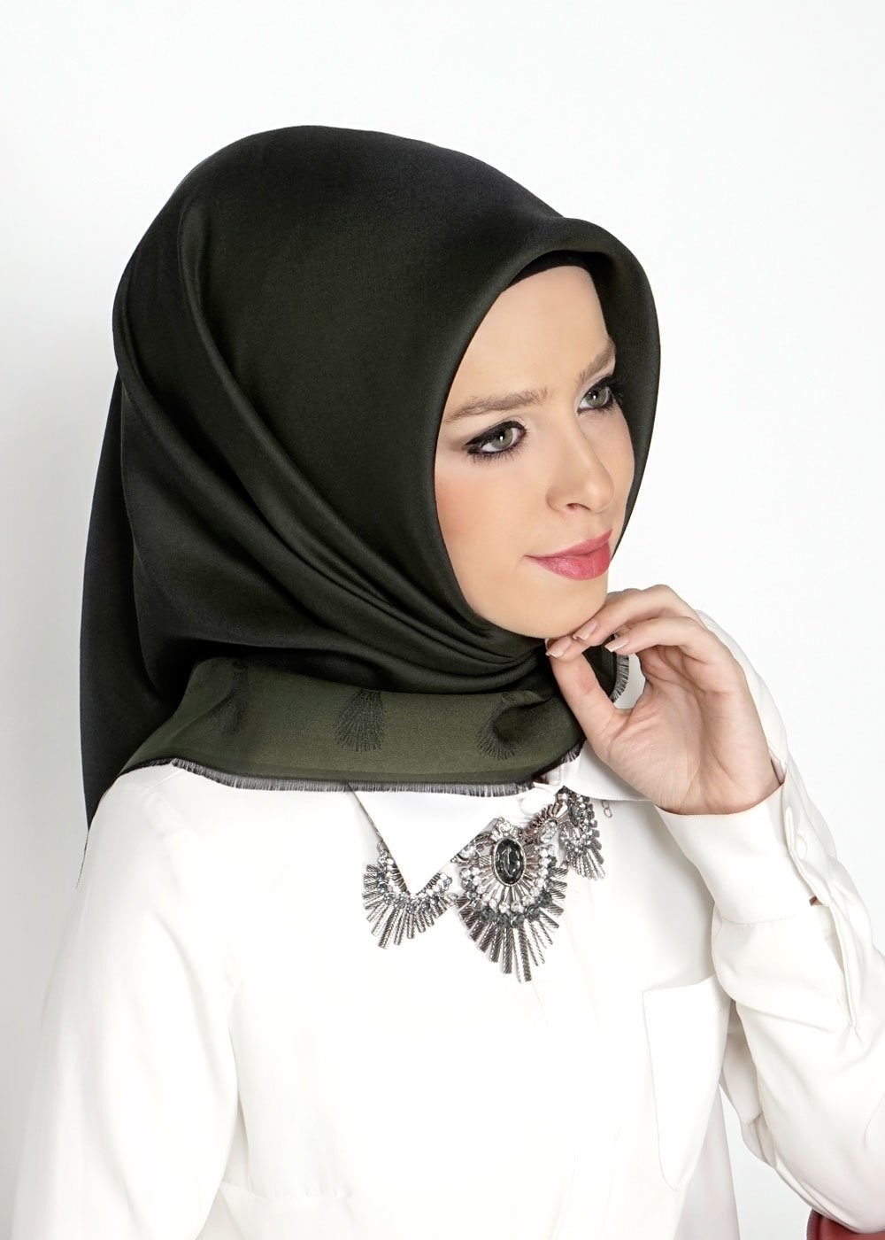 Tesettür giyim HAKİ 9528-1 ALVİNA EŞARP