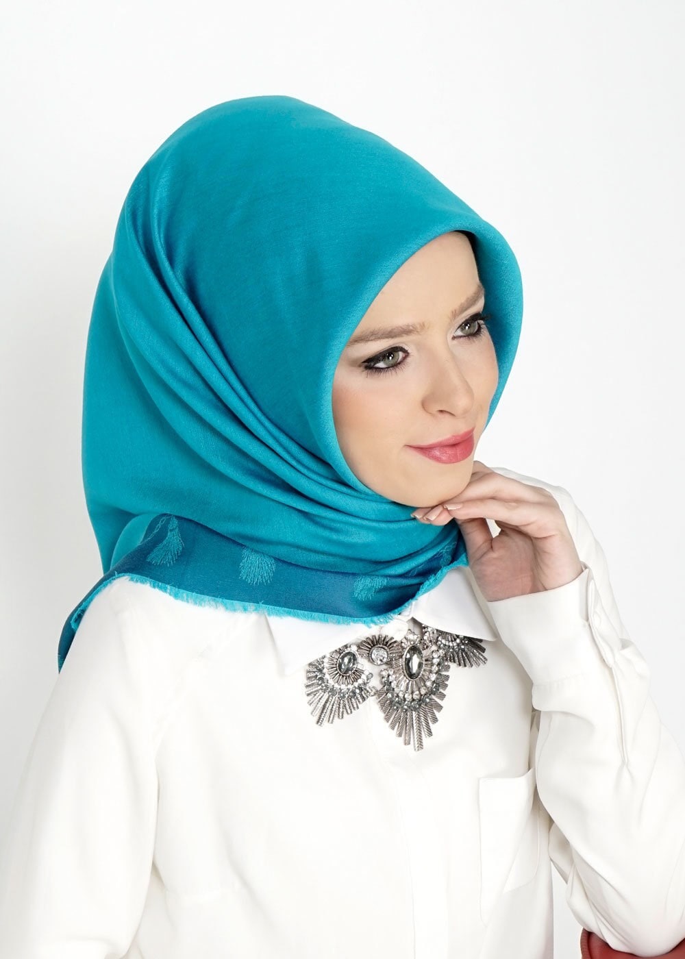 Tesettür giyim MAVİ 9528-1 ALVİNA EŞARP