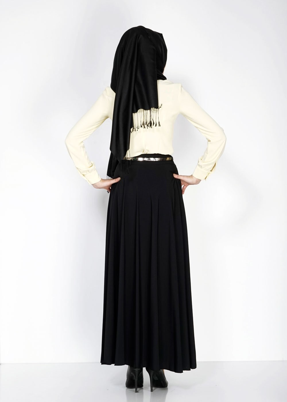 Tesettür giyim SİYAH 6663 Criss Tesettür Etek