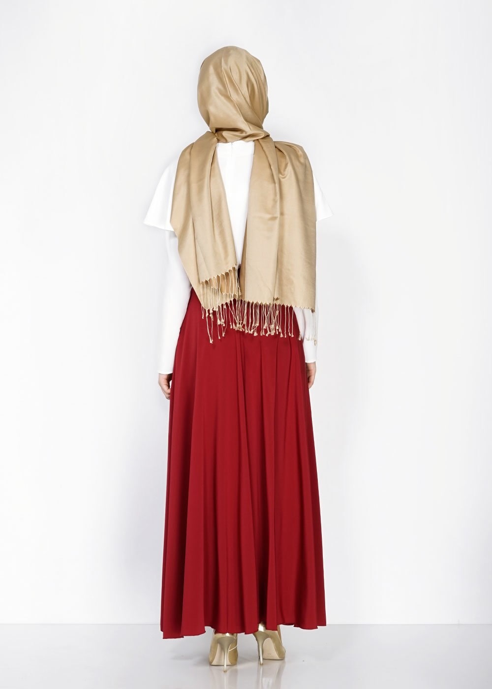 Tesettür giyim BORDO 6663 Criss Tesettür Etek