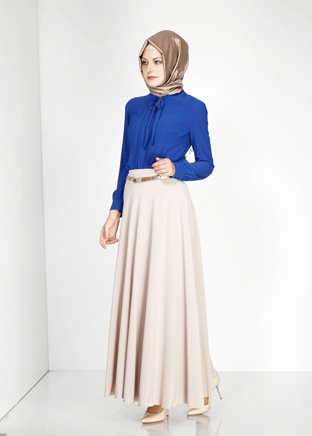 Tesettür giyim BEJ 6663 Criss Tesettür Etek