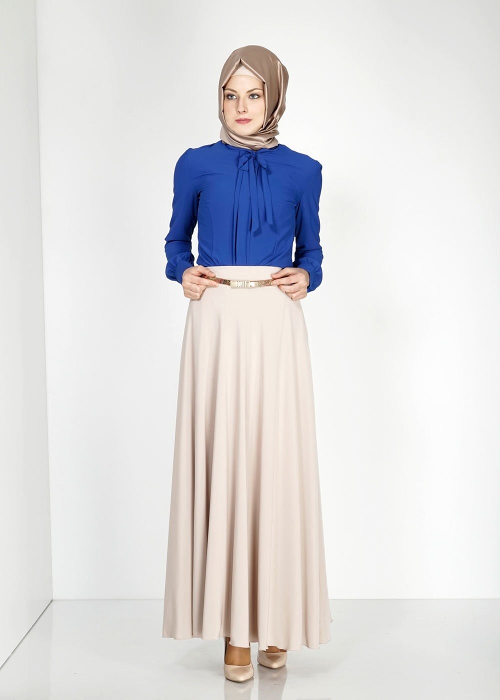 Tesettür giyim BEJ 6663 Criss Tesettür Etek