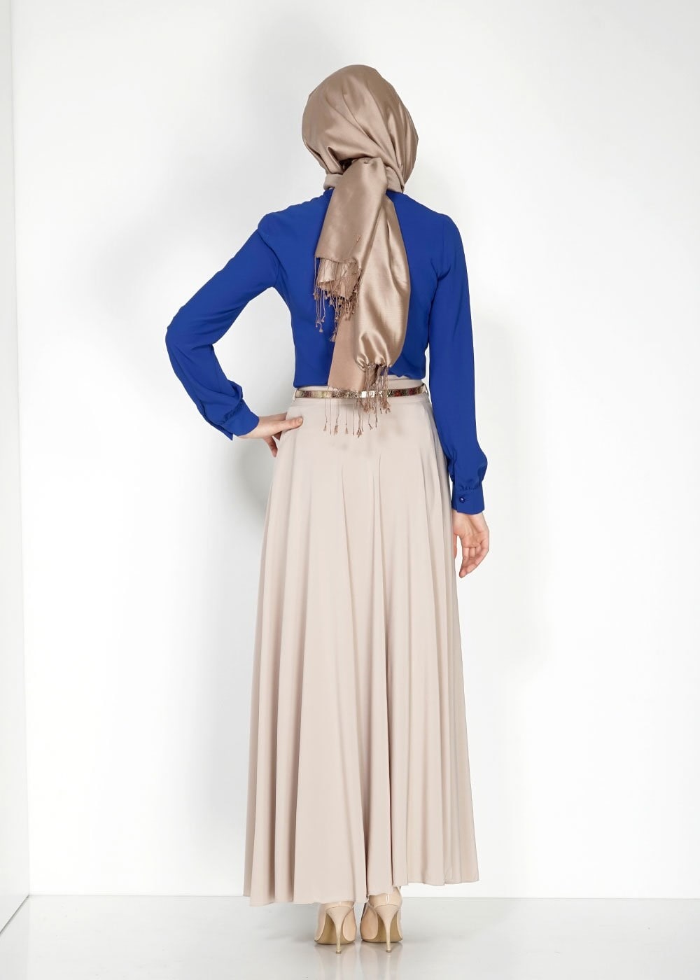 Tesettür giyim BEJ 6663 Criss Tesettür Etek