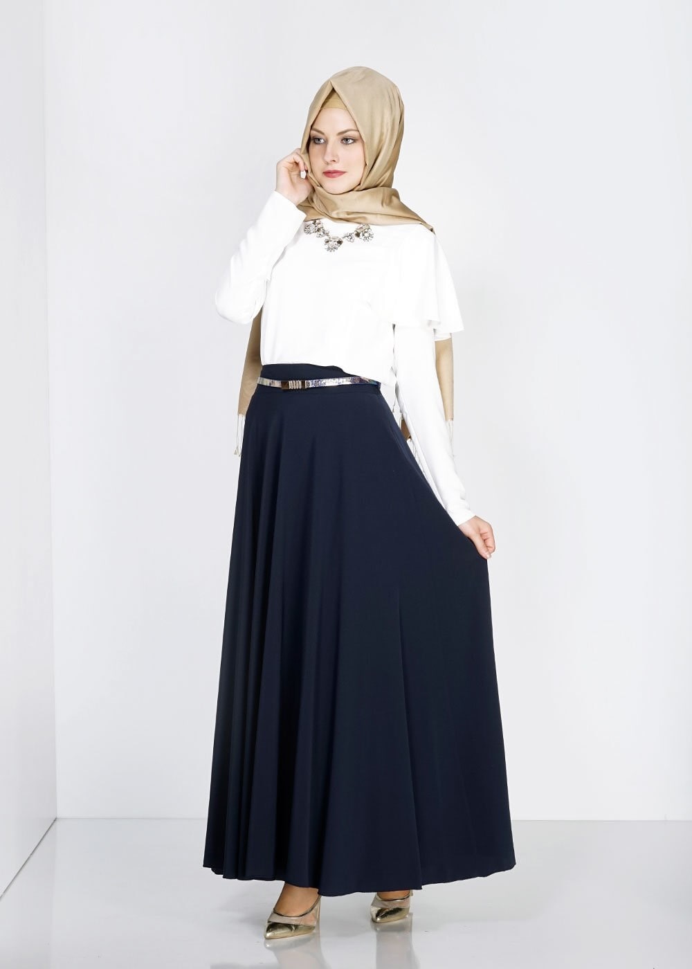 Tesettür giyim LACİVERT 6663 Criss Tesettür Etek