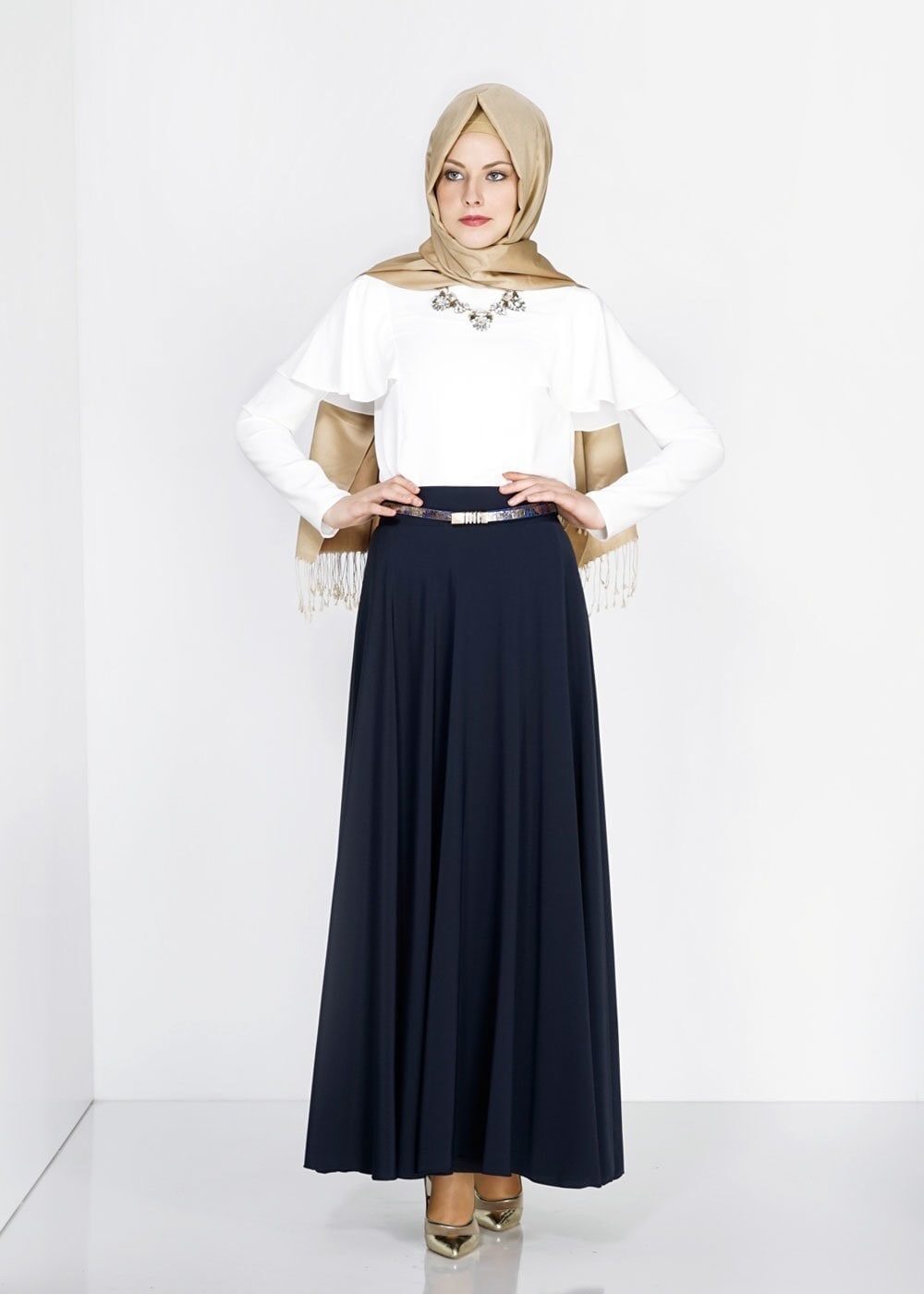 Tesettür giyim LACİVERT 6663 Criss Tesettür Etek
