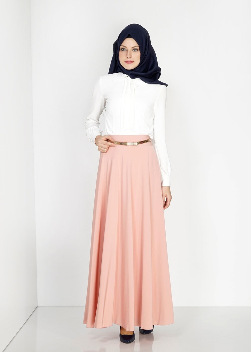 Tesettür giyim PUDRA 6663 Criss Tesettür Etek