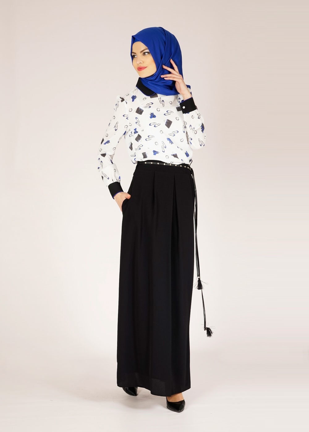 Tesettür giyim SİYAH DÜZ KESİM PİLİSELİ ETEK 6664 