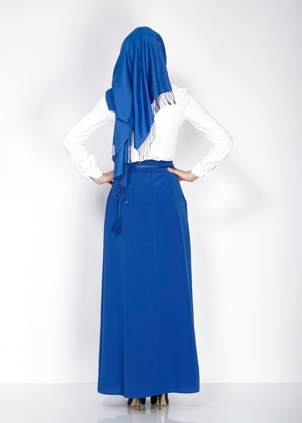 Tesettür giyim LACİVERT DÜZ KESİM PİLİSELİ ETEK 6664 